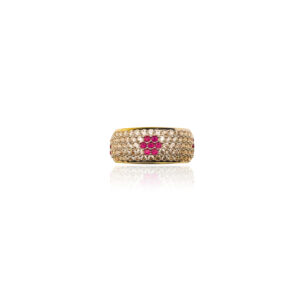 22K Yellow Gold Cluster Stone Ring