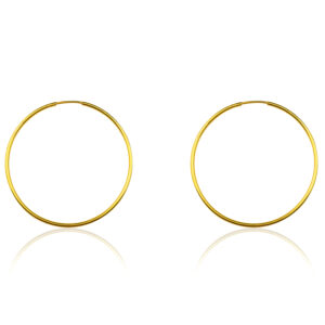22K Yellow Gold Solid Large Hoop Earrings