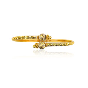 22K Gold Stretch Ladies Bangle with Cubic Zirconia
