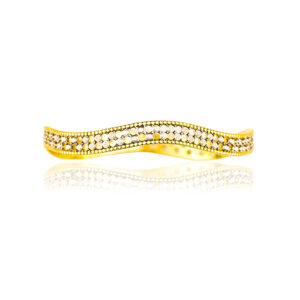 22K Gold Wavy Design Ladies Bangle