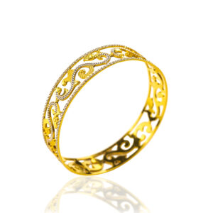 22K Two Tone Gold Solid Ladies Bangle
