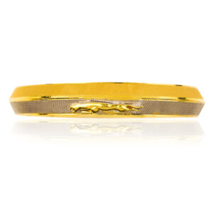 22K Two Yellow Gold Men Kada/Bangle with Cheetah Design