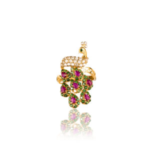 22K Yellow Gold Elegant Designer Peacock Ring