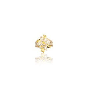 22K Yellow Gold Cluster Pear Shape Ring