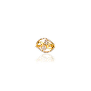 22K Yellow Gold Modern Mesh Design Ring
