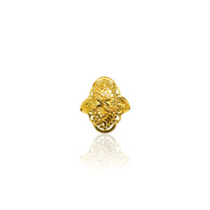 22K Yellow Gold Filigree Oval Shape Ring