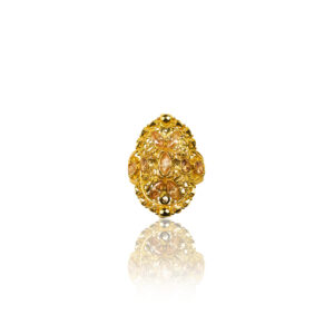 22K Yellow Gold Oval Shape Ring with Stones