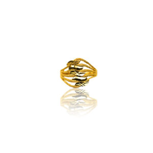 22K Yellow Gold High Polished Lazer Cut Ring