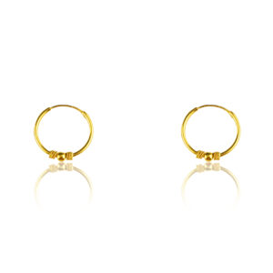 22K Yellow Gold kids Everyday Two Tone Hoop Earrings