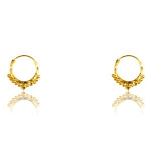 22K Yellow Gold kids Small Hoop Earrings with Details