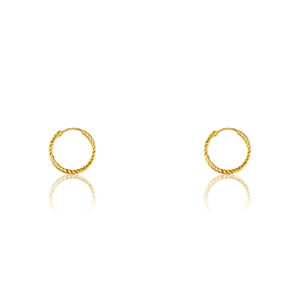 22K Yellow Gold kids Everyday Small Hoop Earrings
