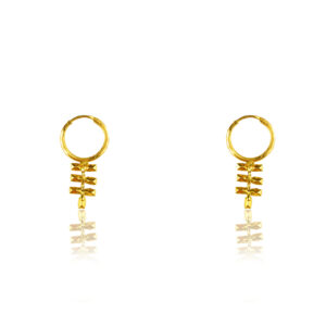 22K Yellow Gold kids Small Hanging Hoop Earrings