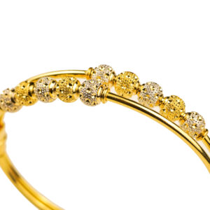 22K Solid Yellow Gold Ladies Adjustable Bangle