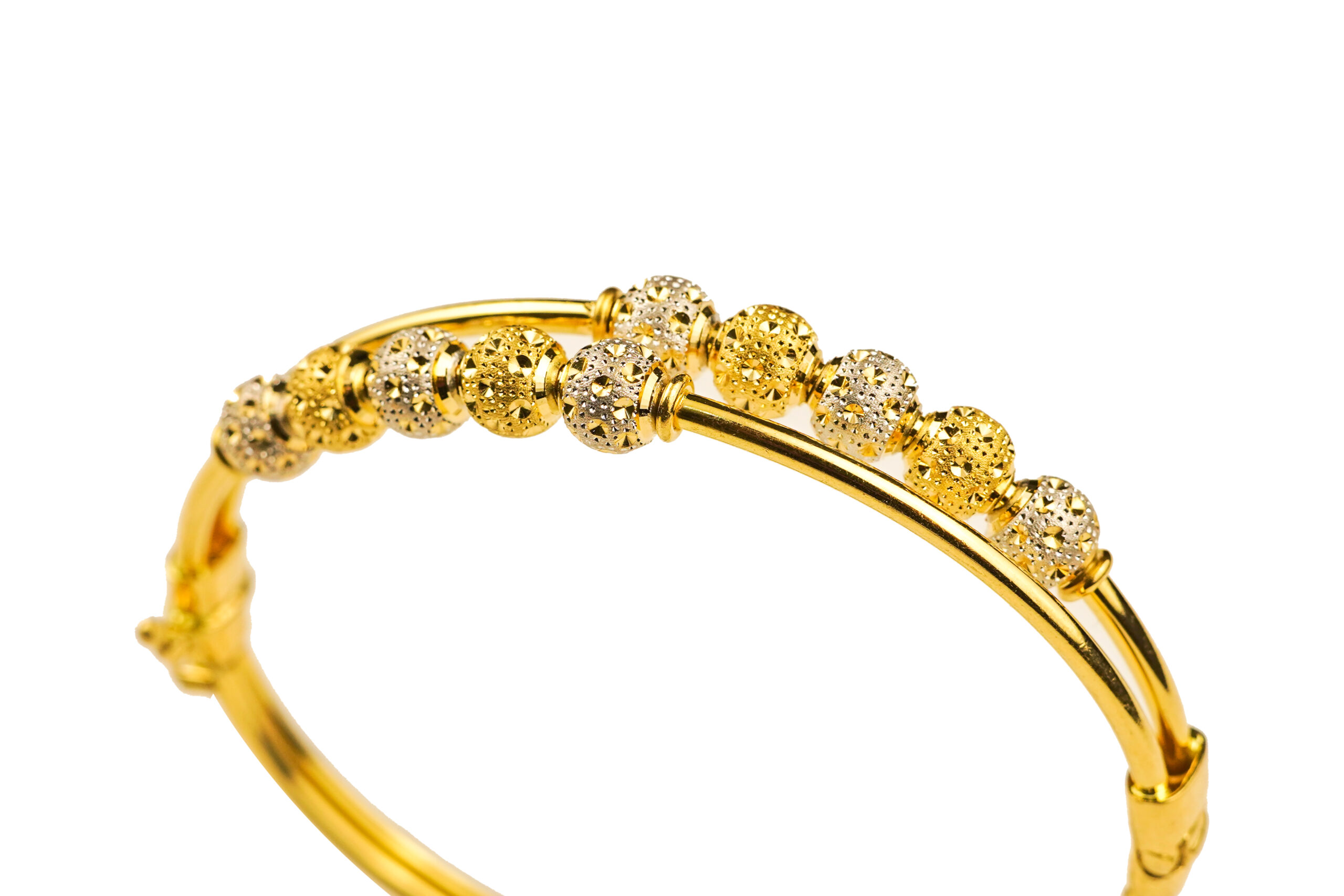 22K Solid Yellow Gold Ladies Adjustable Bangle