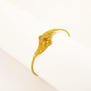 22K Yellow Gold Kids Kara with Stones
