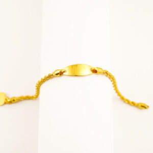 22K Yellow Gold Baby Bracelet with Rope Chain