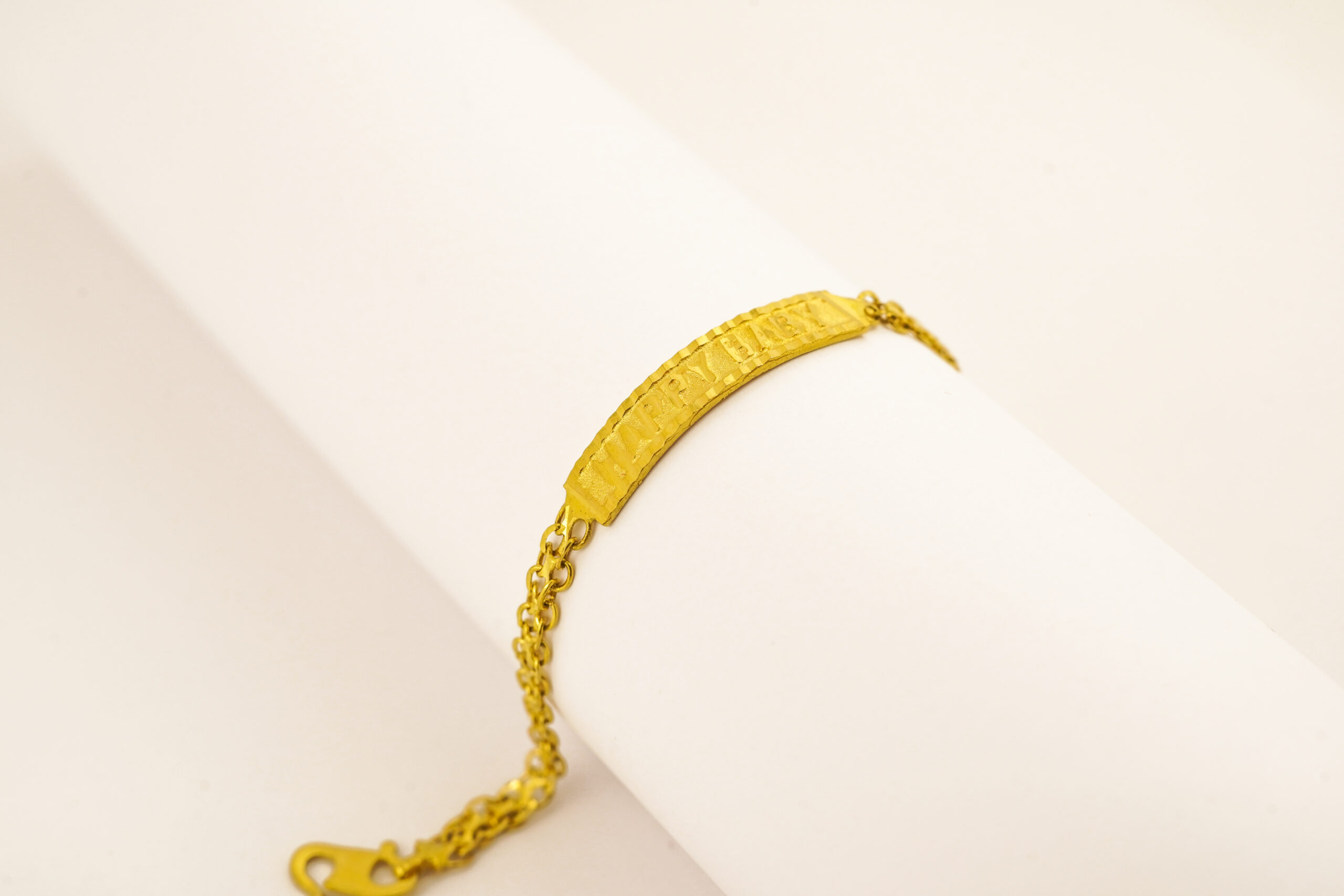Striped Triple Orb 22k Gold Baby Bangle – Andaaz Jewelers