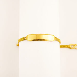 22K Yellow Gold Rectangular Laser Cut Baby Bracelet