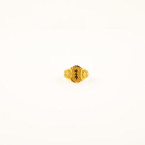 22K Yellow Gold Emerald Shape Kids Ring