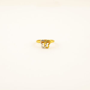 22K Yellow Gold Connected Heart Shape Kids Ring