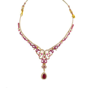 22K Yellow Gold Women Multicolor Stone Set