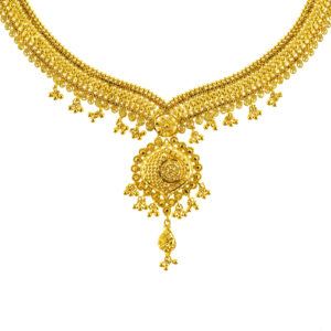 22K Yellow Gold Women Choker Pendant Set