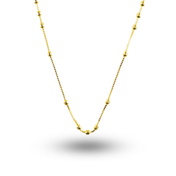 Gold chain with gold beads on sale