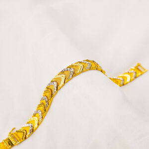 22K Yellow Two-ToneGold Men Bracelet