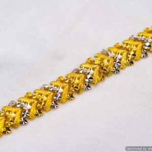 22K Yellow Diamond cut Gold Men Bracelet