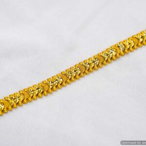 22K Yellow Gold Men Bracelet with diamond cut detail