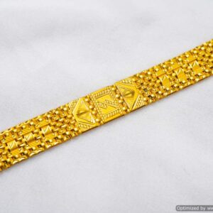 22K Yellow Gold Men Bracelet in Geometry Design