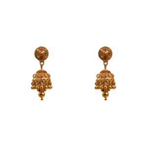 22k Gold Matte Illusion Jhumki