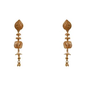 22k Gold Long Dangling Earrings