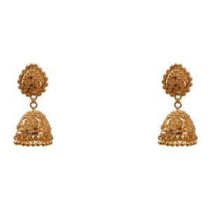 22K Gold Floral Jhumki Earrings