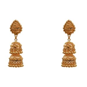 22k Gold Two Tier  Jhumki Earrings