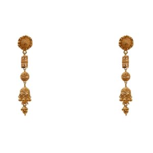 22k Gold Long Mesh Earrings