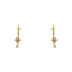 22k Gold Two-Tone Drop Earrings