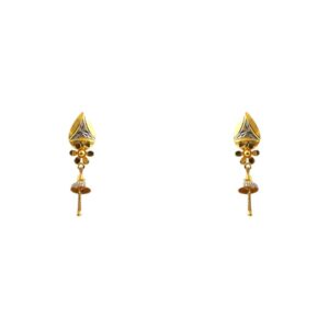 22k Gold Flower Style Drop Earrings