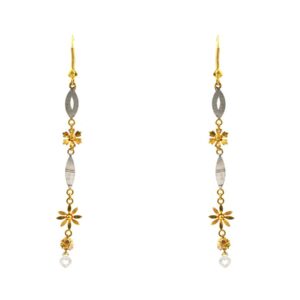 22k Gold Medium size Earrings with Flower detail