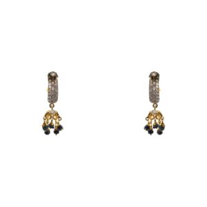 22k Gold Black Bead Earrings