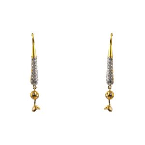 22k Gold Two-Tone tear drop Earrinngs