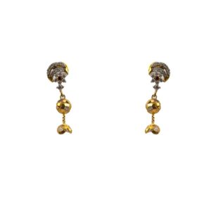 22k Gold Small hanging Earring with beads