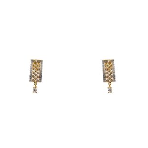 22k Gold Mesh Two-Tone Earrings