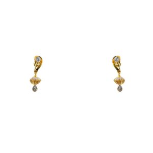 22K Gold Small Drop Earrings with Spiral details