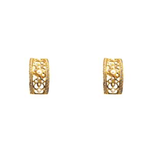 22k Gold Mesh Earrings with Pearls